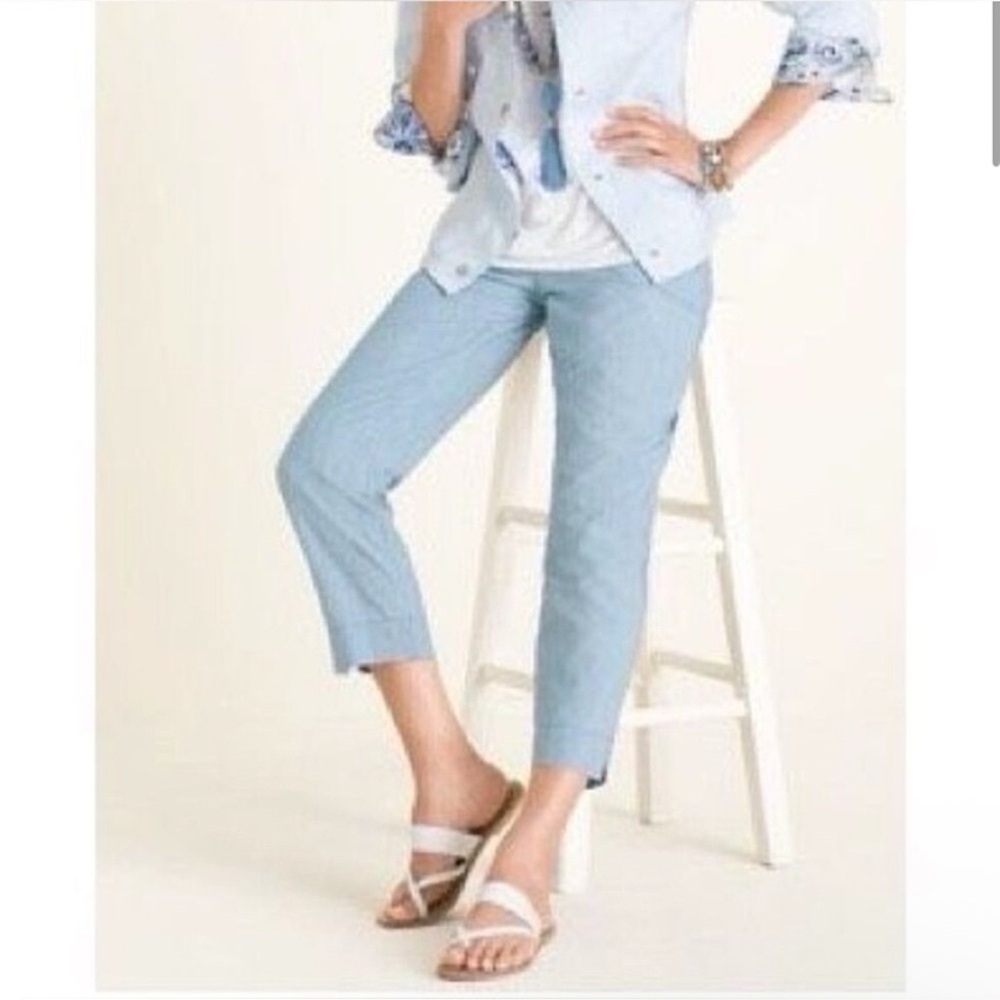 Chico’s Chambray Cropped Capri Pants - Picture 2 of 6